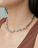 Choker Cascalhos Lisos Ródio Branco