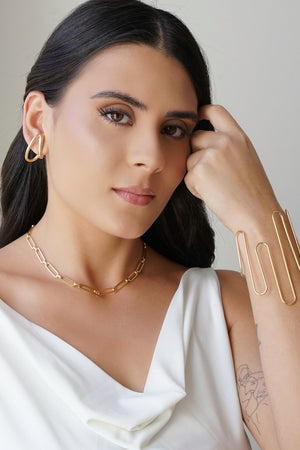 Bracelete Fio Ondas Banhado a Ouro 18K