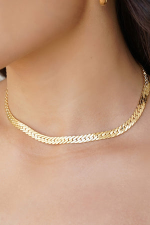 Choker Malha Cubana 6.5 mm Banhado a Ouro 18K