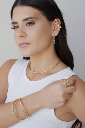 Bracelete Espiral 2 mm Banhado a Ouro 18K