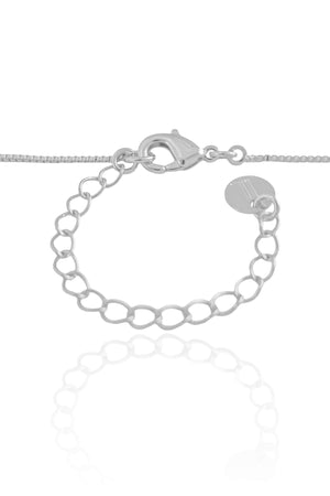 Gargantilha Longa Veneziana Pingente Orgânico Vazado Ródio Branco