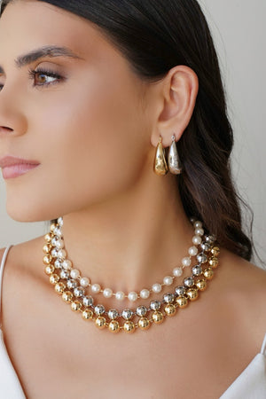 Choker Pérolas 8 mm Banhado a Ouro 18K