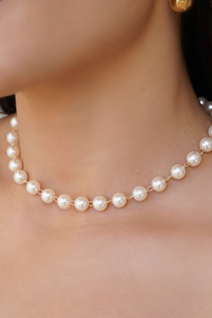 Choker Pérolas 8 mm Banhado a Ouro 18K