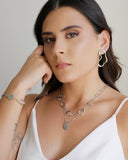 Brinco Orgânico Liso Vazado Ródio Branco