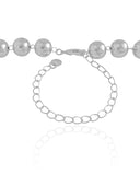 Choker Bolas Lisas 10 mm Ródio Branco