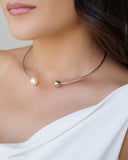 Aro Bola Lisa e Pérola Ródio Branco