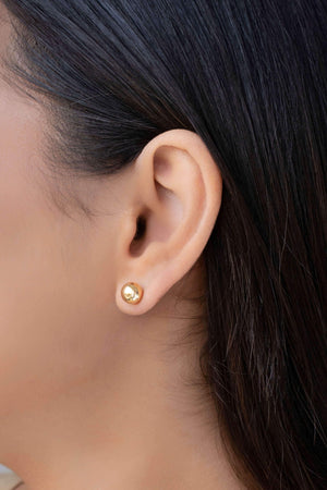 Brinco Bola 8 mm Banhado a Ouro 18K