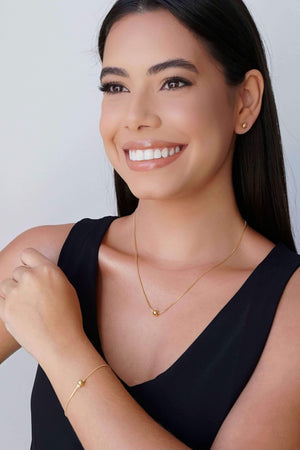 Brinco Bola 6 mm Banhado a Ouro 18K