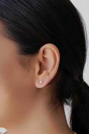 Brinco Pérola 4 mm Banhado a Ouro 18K