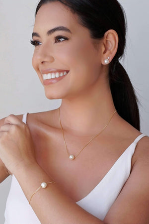 Brinco Pérola 4 mm Banhado a Ouro 18K