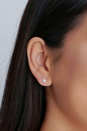 Brinco Pérola 6 mm Banhado a Ouro 18K