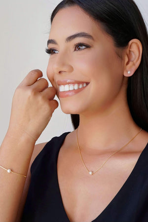 Brinco Pérola 6 mm Banhado a Ouro 18K