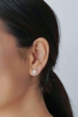 Brinco Pérola 8 mm Banhado a Ouro 18K