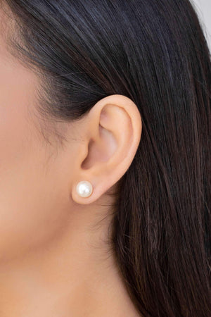 Brinco Pérola 10 mm Banhado a Ouro 18K