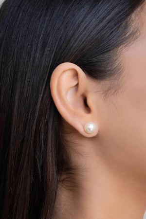 Brinco Pérola 10 mm Ródio Branco