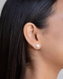 Brinco Pérola 10 mm Ródio Branco