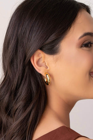 Brinco Argola Tubo Liso 2.6 cm Banhado a Ouro 18K