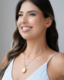 Brinco Oval Liso Banhado a Ouro 18K