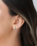 Brinco Oval Liso Ródio Branco