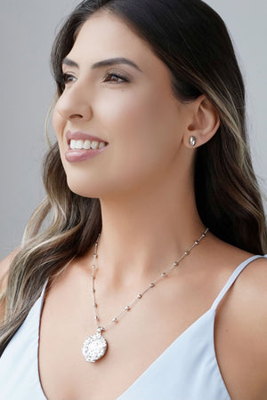 Brinco Oval Liso Ródio Branco