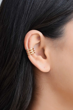 Piercing Filetes Lisos Banhado a Ouro 18K