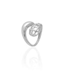 Anel Ajustável Tela Liso Tamanho P Ródio Branco