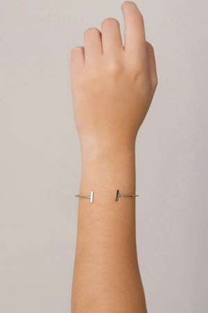 Bracelete Palito Liso Ródio Branco