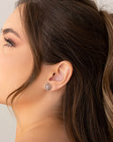 Brinco Meia Bola Tela 1.2 cm Ródio Branco