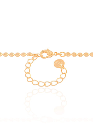 Gargantilha Gravata Plaquinhas Achatadas Banhado a Ouro 18K - 45 cm