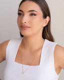 Escapulário Retângulos Cristal Banhado a Ouro 18K - 65 cm