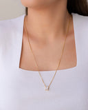 Escapulário Retângulos Cristal Banhado a Ouro 18K - 65 cm