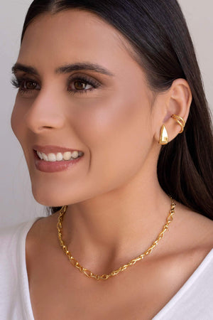 Piercing Fio Duplo Banhado a Ouro 18K