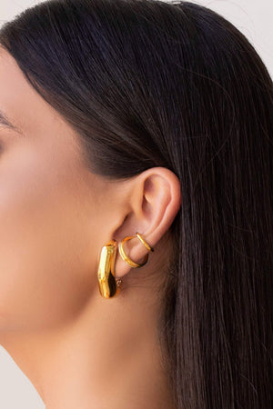 Piercing Filetes Lisos Banhado a Ouro 18K