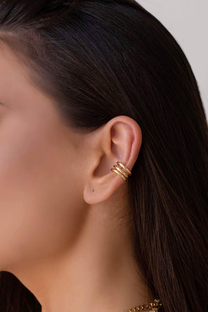 Piercing Filetes Lisos Banhado a Ouro 18K