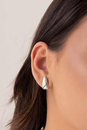 Ear Hook Gota Lisa 1.9 cm Ródio Branco