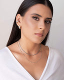 Brinco Argola Click Abaulada Lisa 1.7 cm Ródio Branco