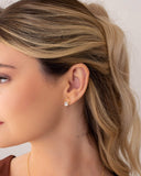 Brinco Fio Ponto de Luz Cristal 1.3 cm Banhado a Ouro 18K