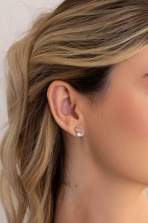 Brinco Fio Ponto de Luz Cristal 1.3 cm Ródio Branco