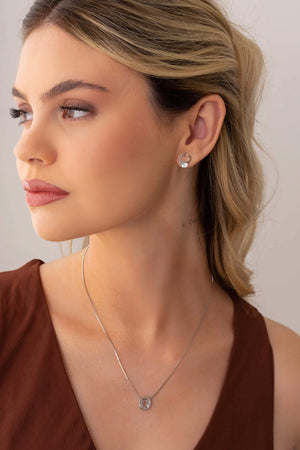 Brinco Fio Ponto de Luz Cristal 1.3 cm Ródio Branco