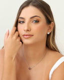 Gargantilha Filho Menina Ponto de Luz Cristal Ródio Branco - 45 cm