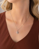 Gargantilha Árvore da Vida Cravejada Cristal Ródio Branco - 45 cm