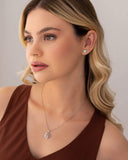 Gargantilha Árvore da Vida Cravejada Cristal Ródio Branco - 45 cm