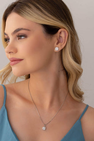 Gargantilha Veneziana Ponto de Luz Cravejado Cristal Ródio Branco - 45 cm