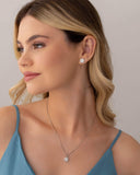 Gargantilha Veneziana Ponto de Luz Cravejado Cristal Ródio Branco - 45 cm