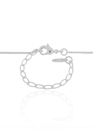 Gargantilha Filho Menina Cravejado Cristal Ródio Branco - 45 cm