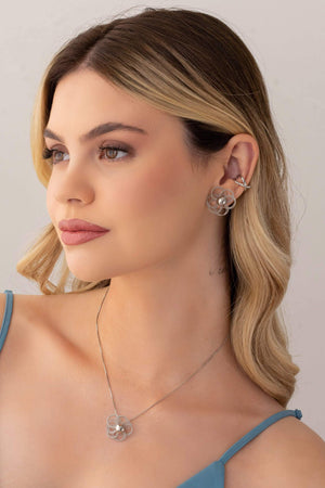 Piercing em X Torcido Ródio Branco