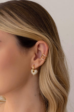 Piercing Filetes Cravejados Cristal Banhado a Ouro 18K