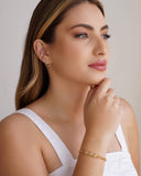 Pulseira Elos Pontos de Luz Cristal Banhado a Ouro 18K - 16 cm