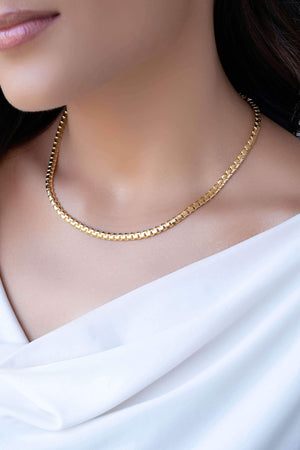 Choker Malha Egípcia 4 mm Banhado a Ouro 18K