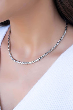 Choker Malha Egípcia 4 mm Ródio Branco